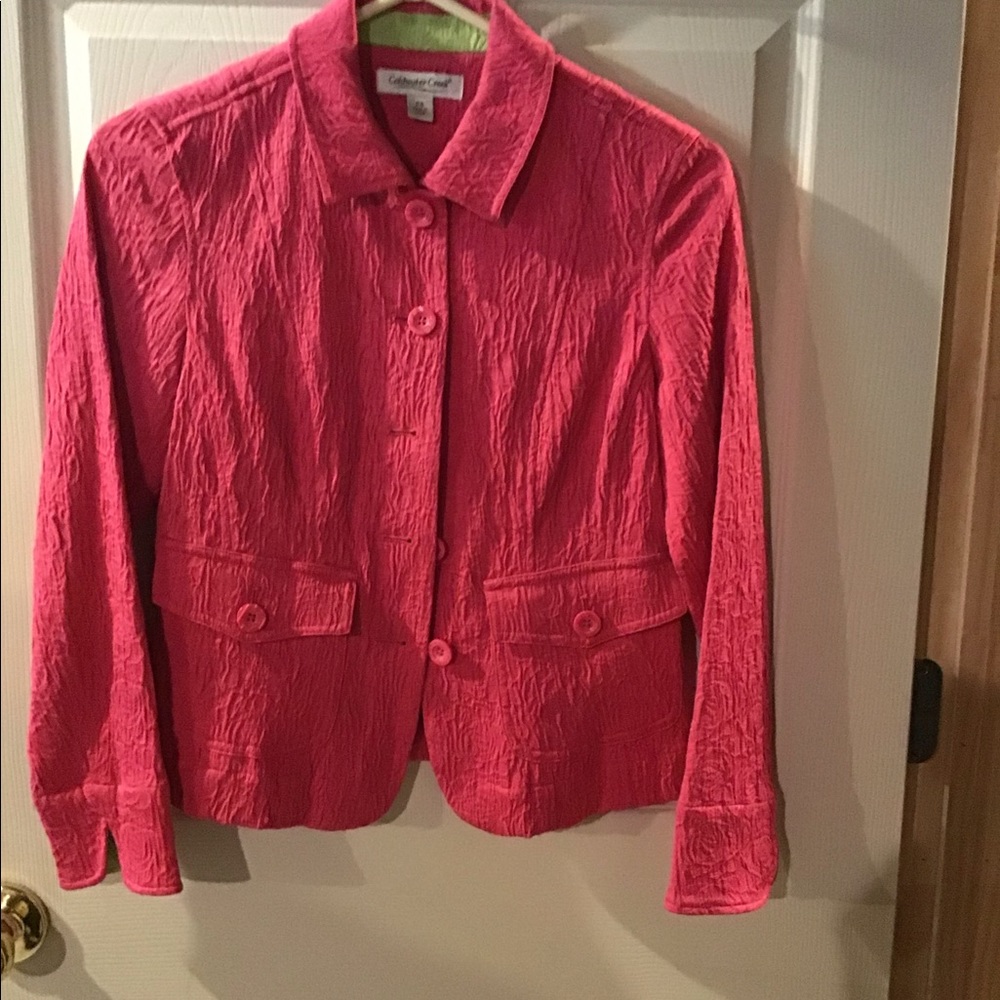 COLDWATER CREEK P4 FUCHSIA BLAZER JACKET EUC